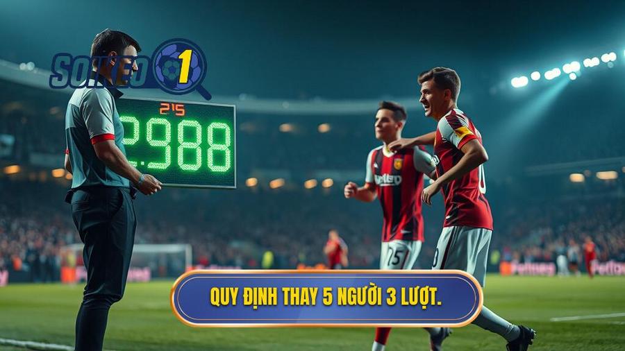 2. Quy định thay 5 người 3 lượt.